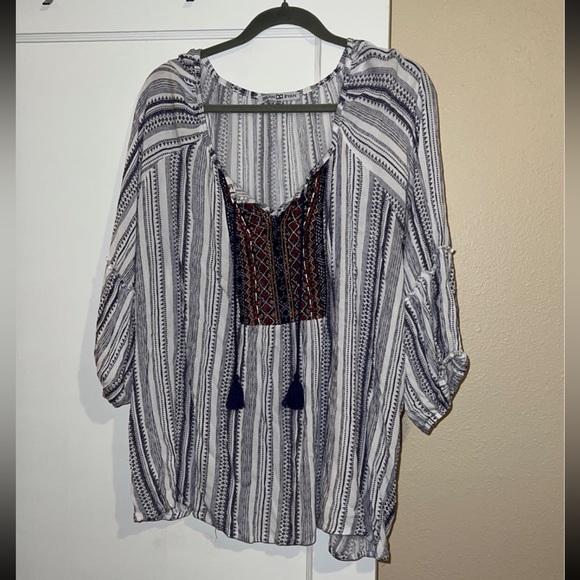 Dylan Ryan Tie Plus Size Top - Picture 1 of 8